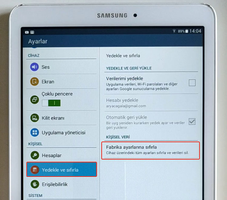Tablete Nasıl Format Atılır? Tablete Nasıl Format Atılır?