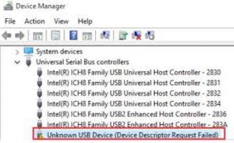 Unknown USB Device (Device Descriptor Request Failed)